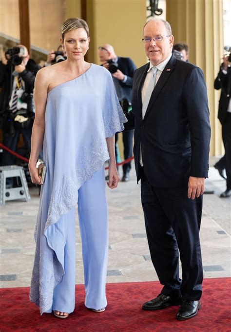 Princess Charlene Of Monaco Wore A Caped Cream Suit To King Charles Iii