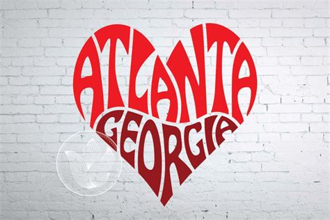 Atlanta Georgia Word Art Heart Svg
