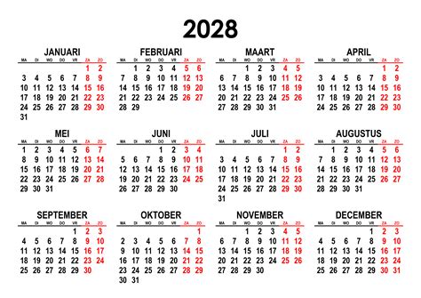Kalender 2028 A3