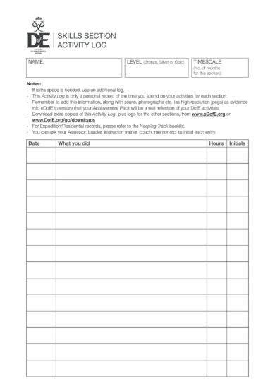 How would you write a formal letter to ask for more healthy food options in lunch times for a school? 9+ Activity Log Examples - PDF | Examples