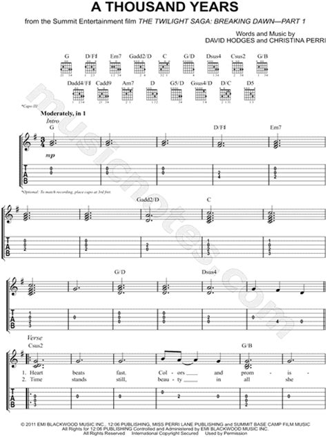 A Thousand Years Ukulele Chords Sheet And Chords Collection