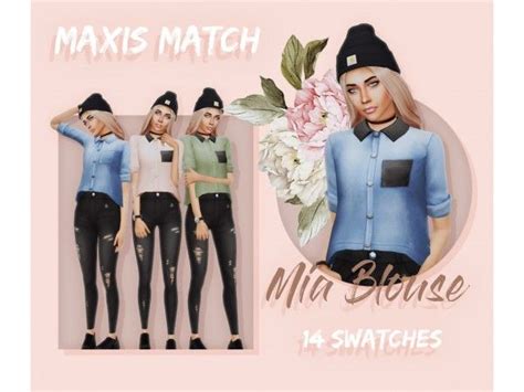 The Sims 4 Mia Blouse By Emmibouquet Sims 4 Sims 4 Characters Sims