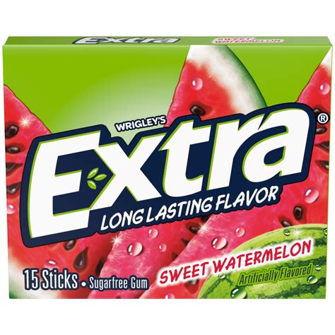 Extra Sweet Watermelon Sugarfree Chewing Gum 15 Stick Single Pack Extra