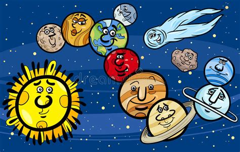 Cartoon Planets Solar System Vector Illustration Stock Vector