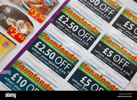Farmfoods Food Supermarket Money Off Coupons Vouchers In Leaflet Stock