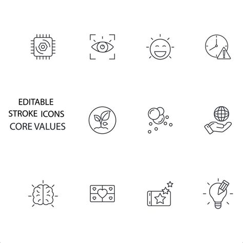 Core Values Icons Set Core Values Pack Symbol Vector Elements For