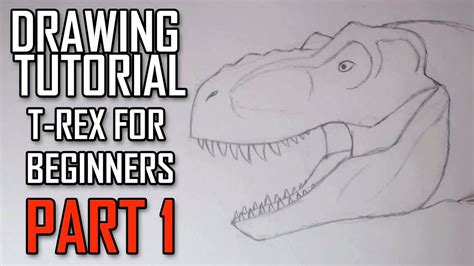 Learn How To Draw A Jurassic Park Trex Head For Beginners Tutorial