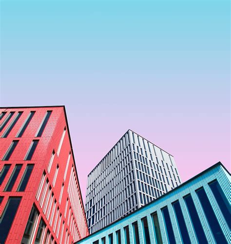 Architecture Building Multicolored Motley Minimalism Symmetry Hd