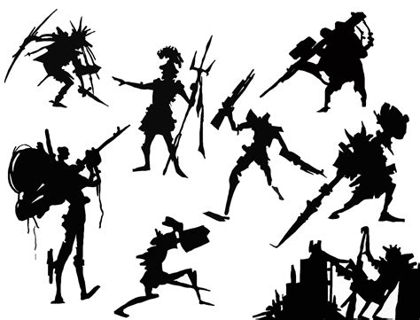 Character Silhouettes By P O Q On Deviantart Silhouette Sketch