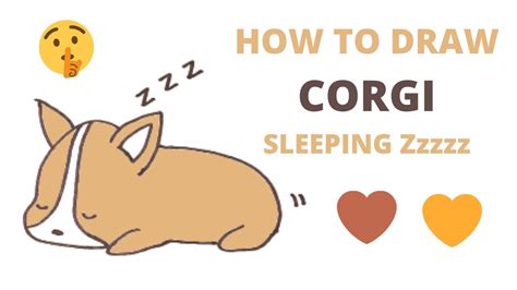 How To Draw A Cute Corgi Puppy Sleeping Easy Youtube