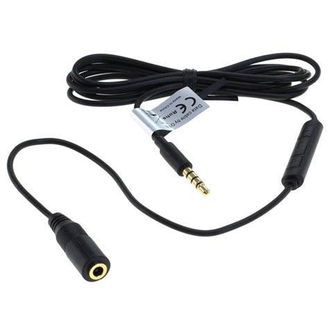 Otb 35mm Audio Extension Cable With Microphone 125cm Black