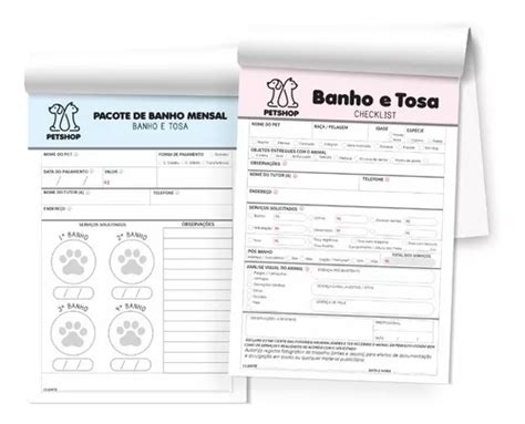Kit Blocos Anamnese Checklist Banho E Tosa Petshop A Parcelamento Sem Juros