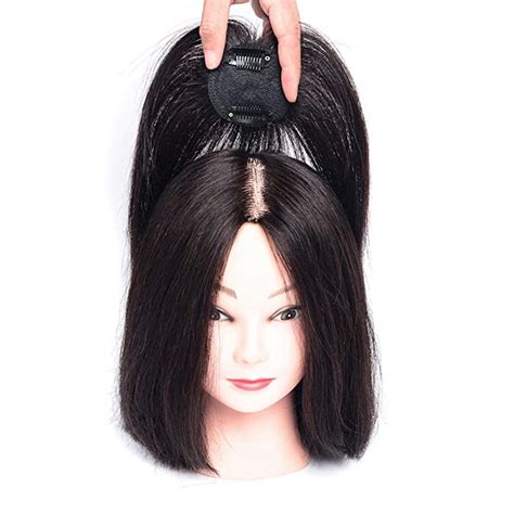 Buy Clip In Human Hair Toppers For Women With Bald Spot Round Base Crown Topper Hair Pieces