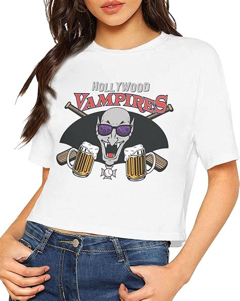 Hollywood Vampires Shirt Women Crop Top Blouse Dew Navel Tshirts Cotton