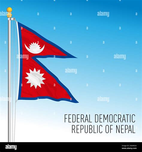 Nepal Official National Flag Asiatic Country Vector Illustration