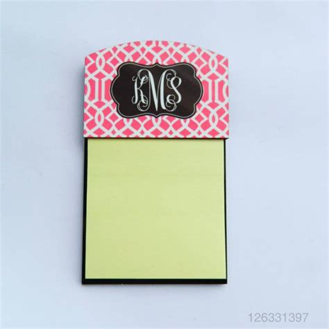 Monogram Sticky Note Holder Personalized Repostitionable Etsy