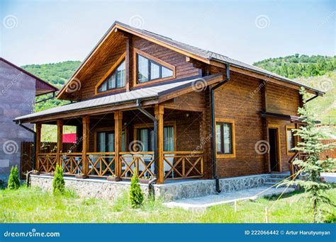 Wooden House Beautiful House Made Of Wood Stock Photo Image Of Relax