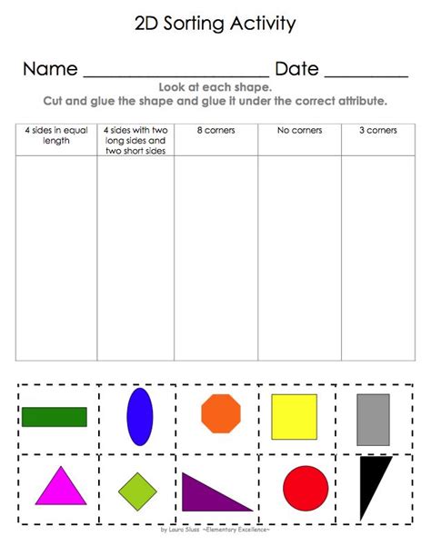 Cut And Paste Shape Worksheet Preschoolplanet Matching Shapes
