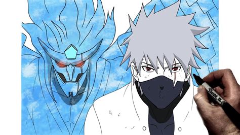 How To Draw Dms Kakashi And Susanoo Step By Step Naruto Youtube