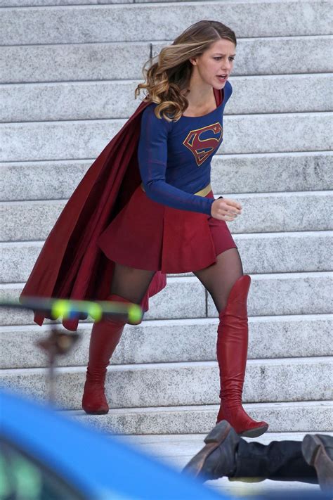 Melissa Benoist Supergirl Set In Vancouver 09 12 2016 • Celebmafia