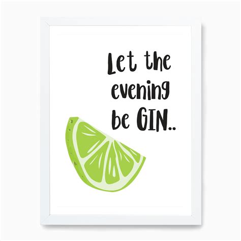 Let The Evening Be Gin Art Print Fast Shipping Fy