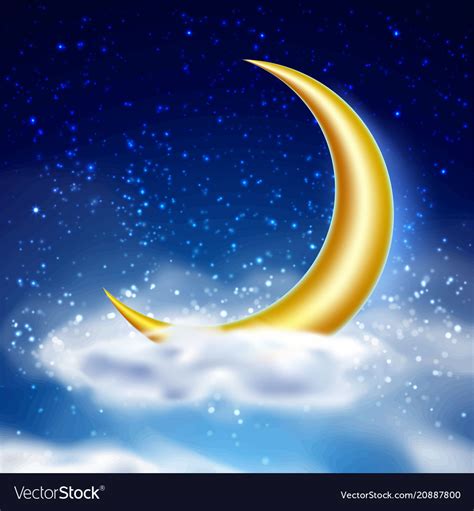 Magic Night Sky With Cloud Royalty Free Vector Image