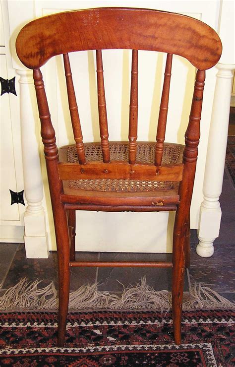 A Spindle Back Stenciled Cottage Side Chair C 1860 1875 For Sale