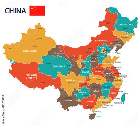 71 457 China Map Wall Murals Canvas Prints Stickers Wallsheaven