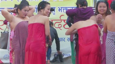People Open Holy Bath At Ganga River In India Ganga Snan Ep 42 Women Strapless Top