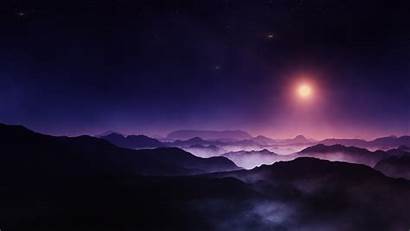 Midnight Wallpapers Sun Night Mountain Starry Landscape