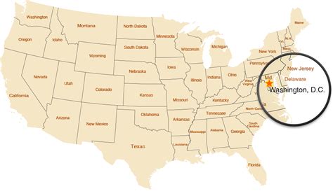 Map Of Washington Dc In United States Us State Thempfa Washington Dc