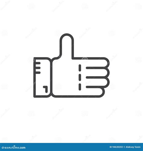 Thumbs Up Line Icon Outline Vector Sign Linear Style Pictogram