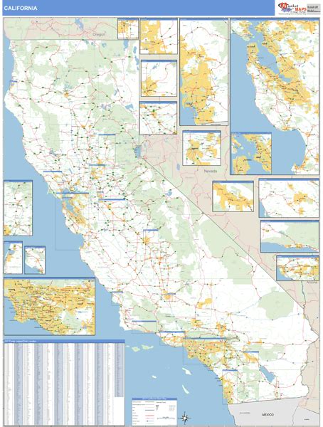 California Wall Map Basic Style By Marketmaps