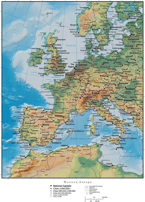 Map Of Western Europe Topographic Map Of Usa With States