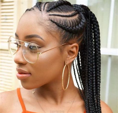 Ghana Braids Updos Cornrows Jumbo And Ponytail Short Hair Models