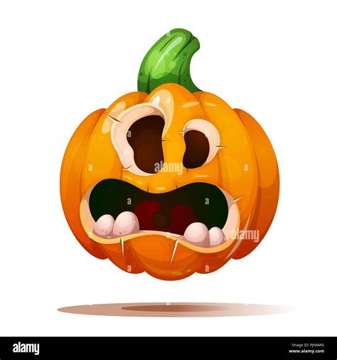 Cute Funny Crazy Pumpkin Characters Halloween Illustration Stock