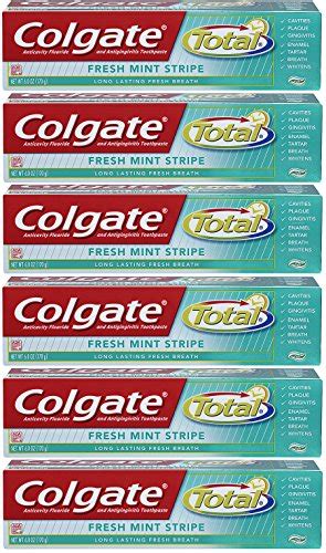 Colgate Total Fresh Mint Stripe Gel Toothpaste 6 Ounce 6 Pack All