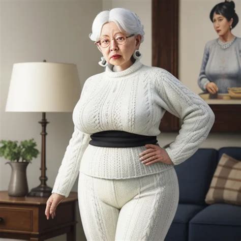 P Image Size White Grandma Knitting Big Wide Hips Big Thighs