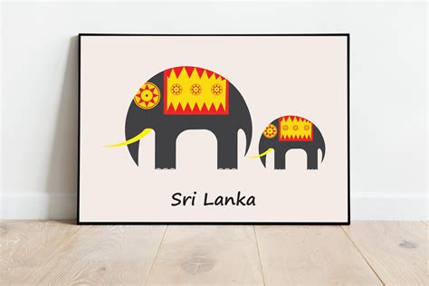 Traditional Sri Lankan Elephant Wall Art Printable Etsy