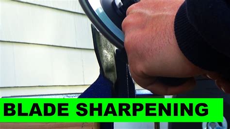 How To Sharpen Lawn Mower Blades With An Angle Grinder Youtube