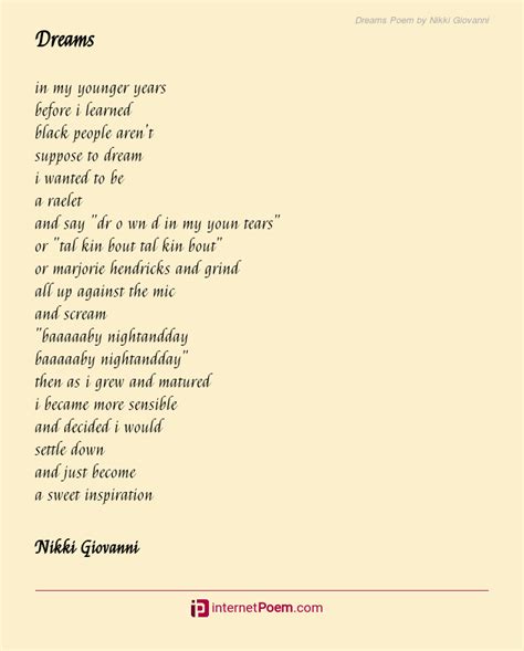 Dreams Poem By Nikki Giovanni