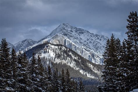 Snow Covered Mountains In Banff National Park Alberta Canada