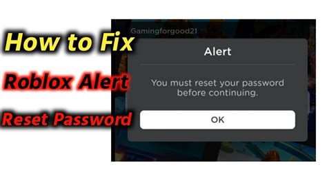 How To Fix You Must Reset Your Password Before Continuing Roblox Roblox Reset Password Problem