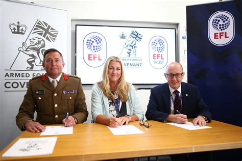 Efl And Efl Trust Sign Armed Forces Covenant Efl Trust