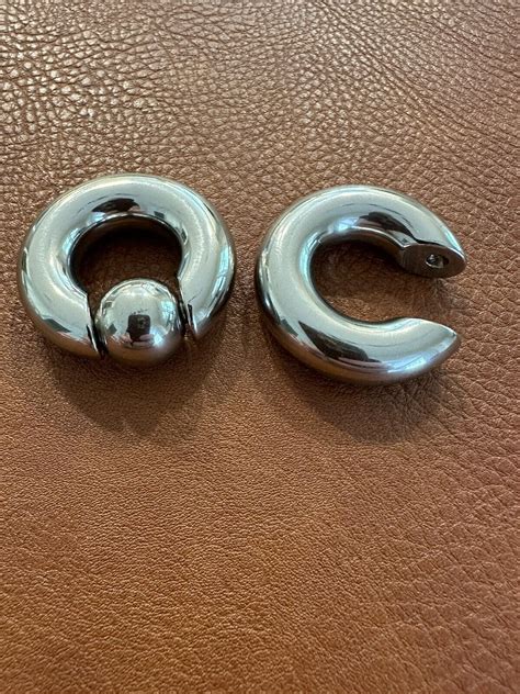 G Labia Ring Pair Captive Bead Ring Stretched Large Gauge Piercing Mm Ebay