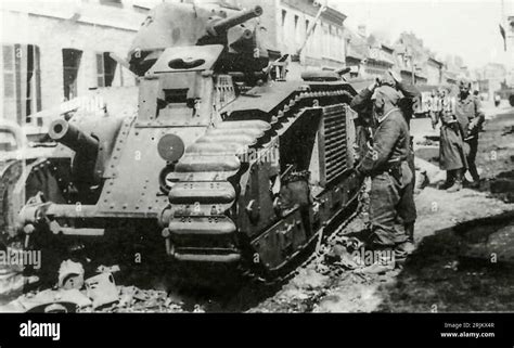 World War Ii France Tanks B1 Bis Knocked Out Char B1 Bis Tank 2