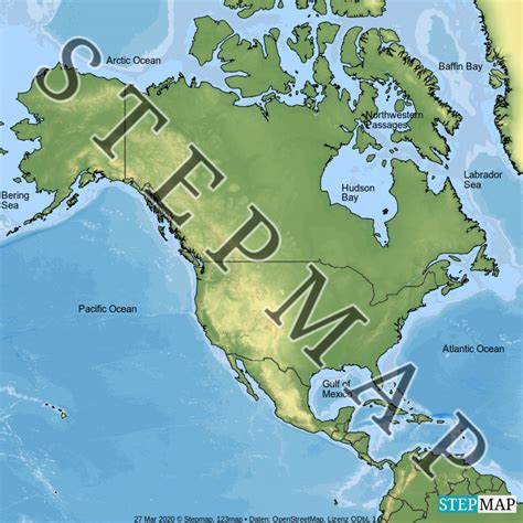 Stepmap Major Bodies Of Water Landkarte Für World