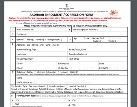 Aadhaar Card Application Form Required Documents For Aadhaar News Bugz