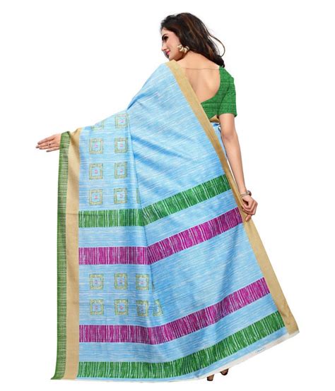 Sherine Blue Bhagalpuri Silk Saree Buy Sherine Blue Bhagalpuri Silk