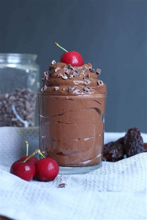 Chocolate mousse + cherries = a tempting chocolate dessert in a glass! 4 Ingredient Chocolate Cherry Mousse | The Conscientious ...